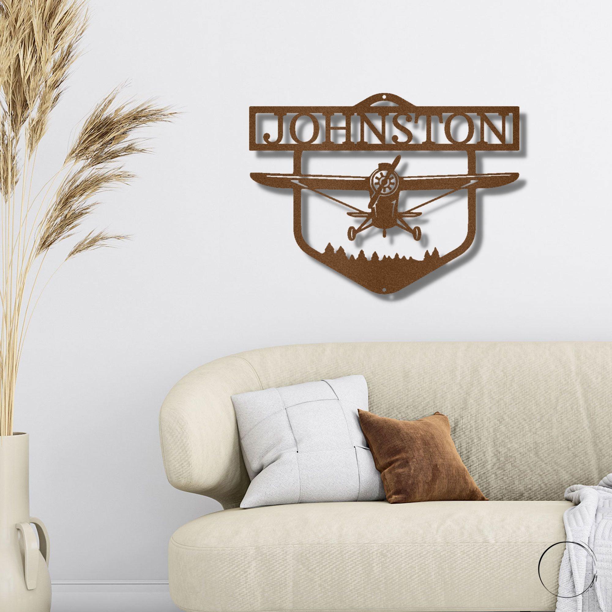 Flying High Airplane Personalized Name Steel Wall Sign - Mallard Moon Gift Shop