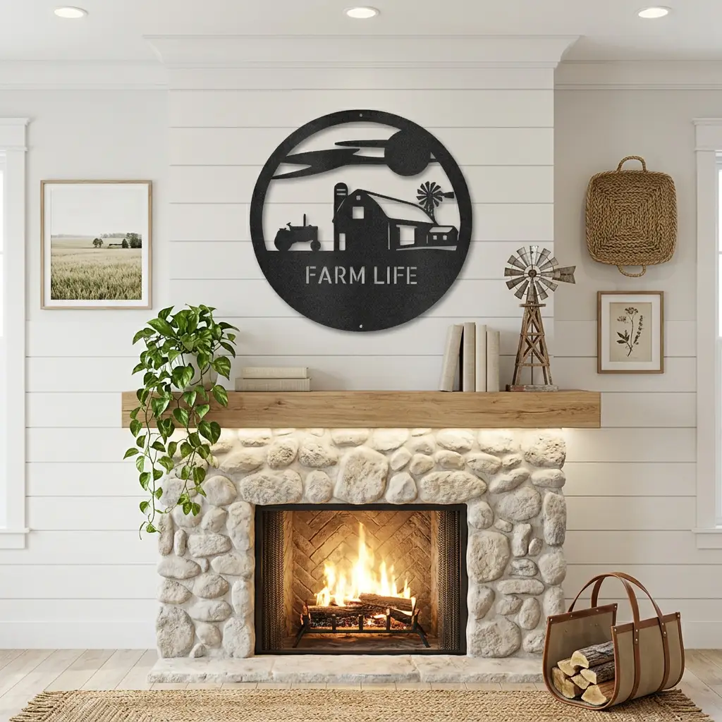 Personalized Farm Life Metal Wall Art | Custom Family Name Farm Sign | Barn, Tractor & Windmill Metal Decor | Rustic Farmhouse Wall Hanging | Made in USA
