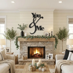 You and Me Metal Wall Art – Romantic Couple Sign – Wedding Gift, Anniversary Decor, Farmhouse Bedroom Wall Decor, Love Sign