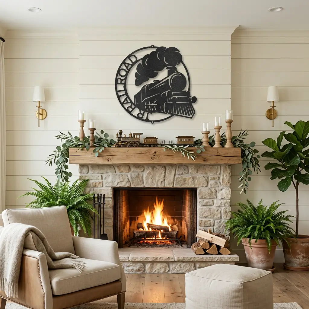 Personalized Steam Locomotive Metal Wall Art – Custom Railroad Train Name Sign – Vintage Train Decor – Railroad Enthusiast Gift