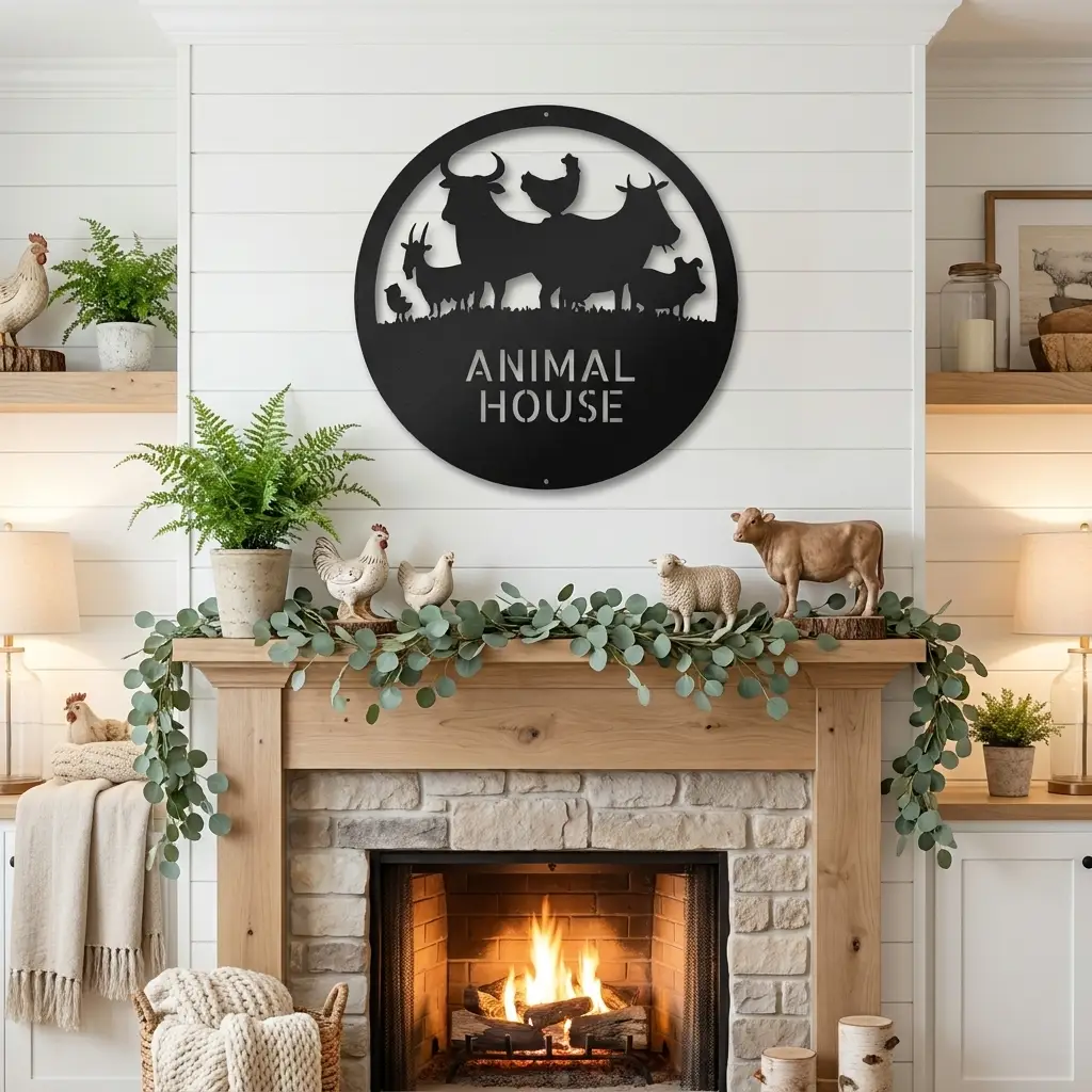 Personalized Farm Animal Metal Sign | Custom Barnyard Wall Decor | Farmhouse Animal Name Sign | Rustic Livestock Metal Art | Homestead Gift | Made in USA