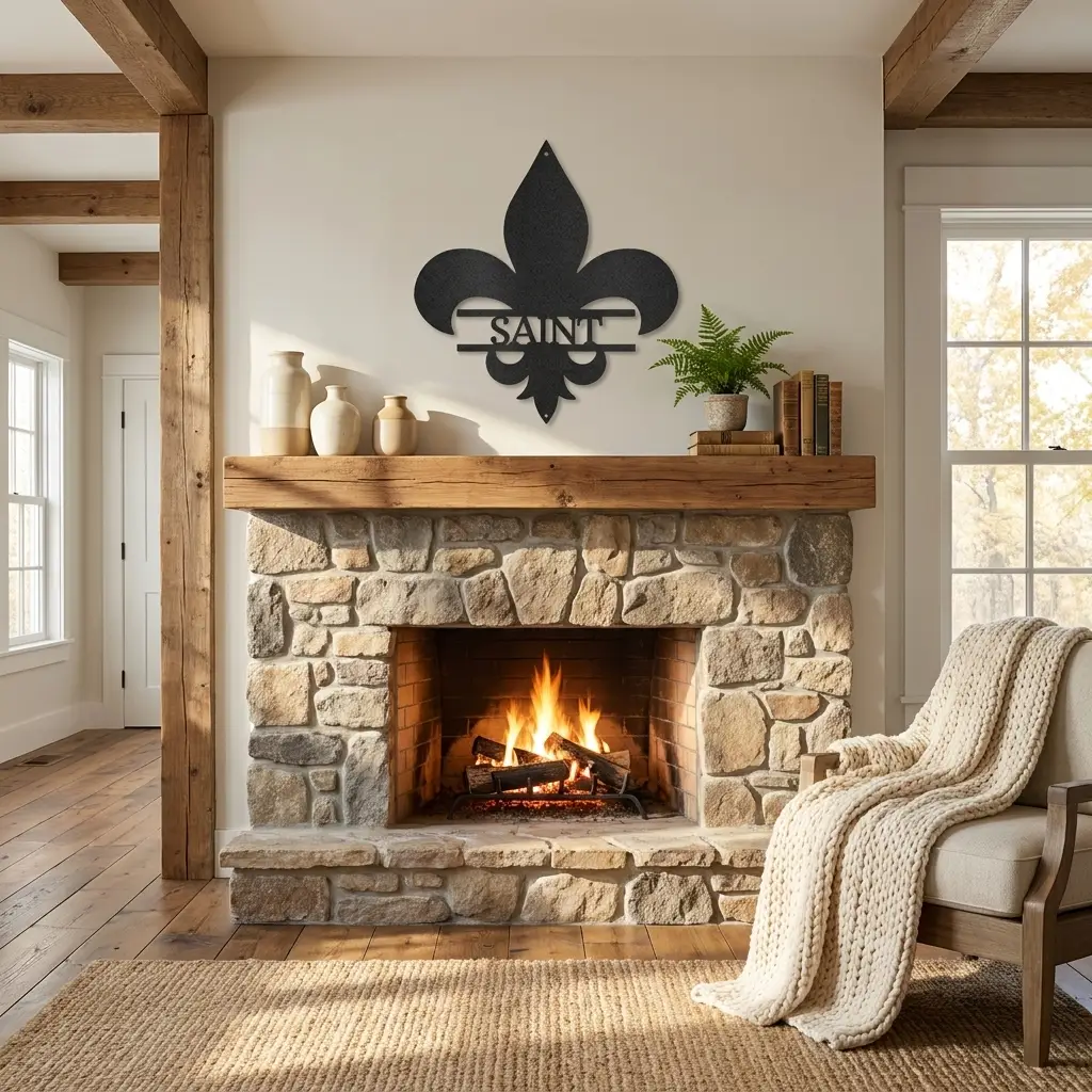 Personalized Fleur De Lis Metal Wall Art – Custom Name Sign – Louisiana Decor – Saints Inspired Wall Decor – Family Name Steel Sign