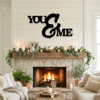 You & Me Metal Wall Art | Romantic Couple Sign | Wedding, Anniversary, or Engagement Gift | Love Home Decor | Made in USA