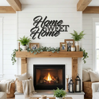 Home Sweet Home Metal Sign, Farmhouse Wall Decor, Script Wall Art, Rustic Home Decor, Housewarming Gift