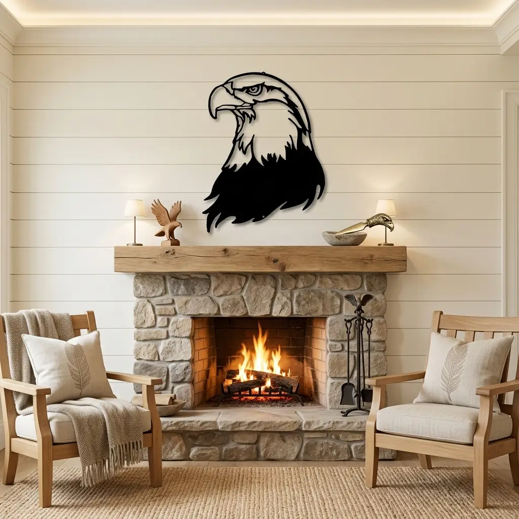 Bald Eagle Metal Wall Art – Patriotic USA Decor – American Eagle Sign – Rustic Wall Decor – Outdoor Metal Art
