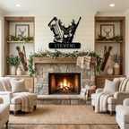 Personalized Deer Hunting Metal Wall Art Custom Hunter Name Sign Buck Head Bow Rifle Decor Rustic Cabin Hunting Gift Outdoor Wall Decor