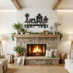 Personalized Barn & Tractor Steel Wall Art - Custom Farm Name Metal Sign