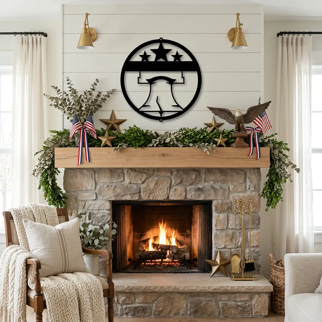 Personalized Liberty Bell Metal Sign | Custom Patriotic Wall Art | American Freedom Decor | Liberty Bell Steel Wall Hanging | Made in USA