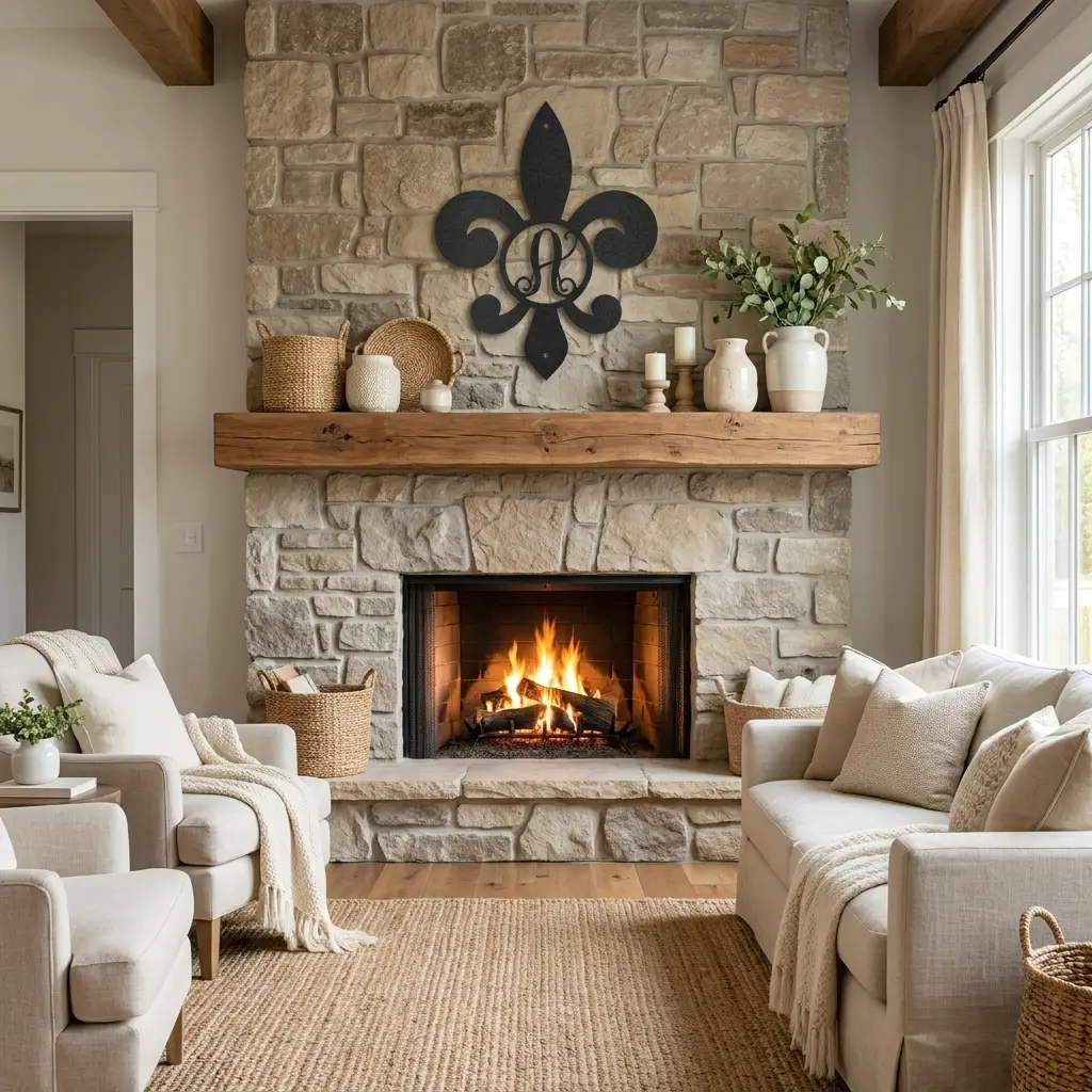 Fleur De Lis Personalized Initial Metal Art Wall Sign