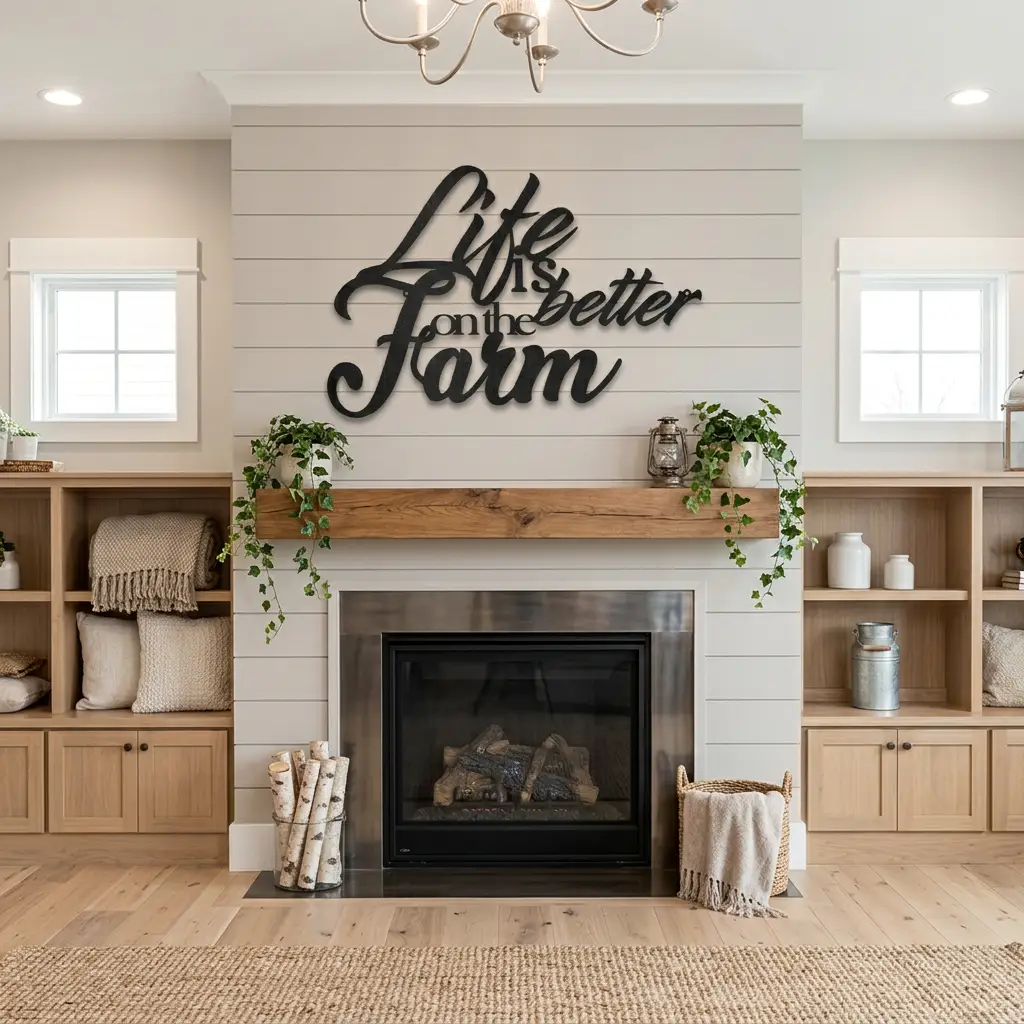 Life is Better on the Farm Quote Indoor Outdoor Steel Wall Sign