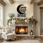 I Love You to the Moon and Back Personalized Metal Wall Art | Custom Couple Name Sign with Date | Romantic Wedding Gift | Anniversary Decor | Made in USA