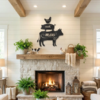 Farm Animals Metal Wall Art – Cow Pig Chicken Kitchen Decor – Farmhouse Wall Decor – Rustic Kitchen Sign – Country Home Decor