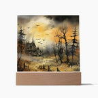 Frightful Forest: Premium Acrylic Halloween Mansion Acrylic Plaque Decor