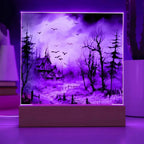 Frightful Forest: Premium Acrylic Halloween Mansion Acrylic Plaque Decor