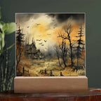 Frightful Forest: Premium Acrylic Halloween Mansion Acrylic Plaque Decor