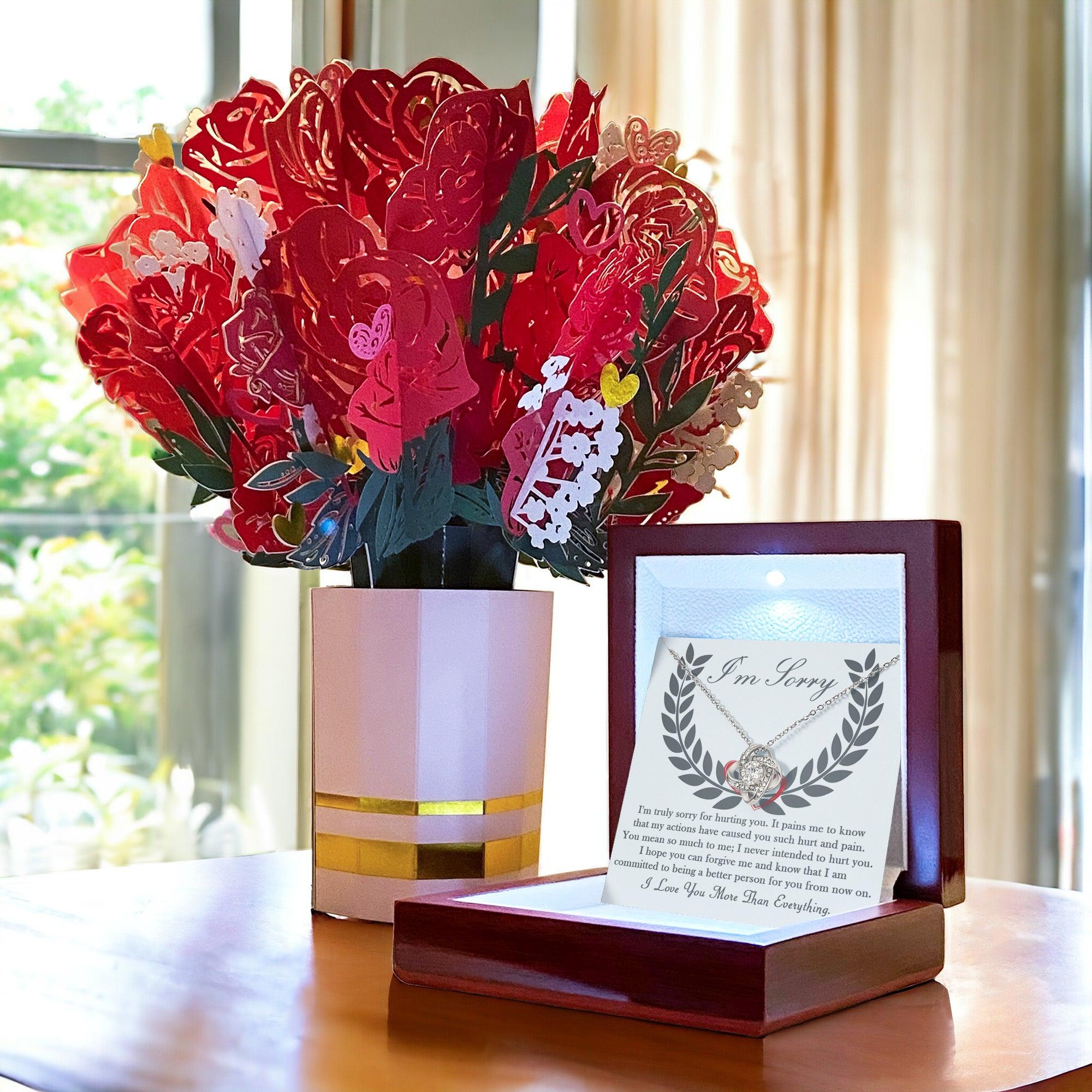 Apology Gift for Girlfriend, Wife, Soulmate - Sorry, From Now On - Love Knot Pendant Necklace - Mallard Moon Gift Shop