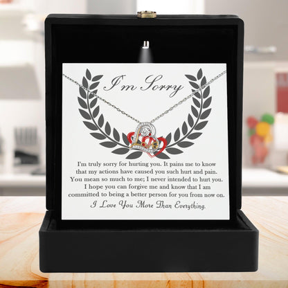 Apology Gift for Girlfriend, Wife, Soulmate - Sorry, From Now On - Love Dancing Heart Pendant Necklace - Mallard Moon Gift Shop
