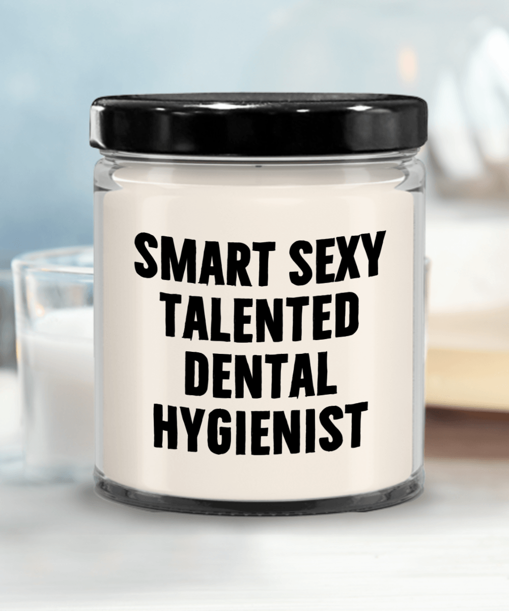 Smart Sexy Talented Dental Hygienist Gift - 9oz Vanilla Soy Candle, Birthday Christmas Unique - Mallard Moon Gift Shop
