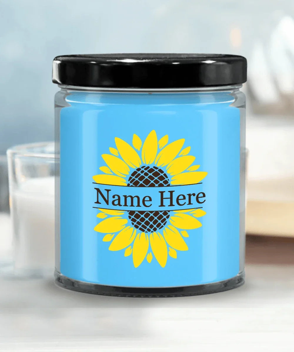 Sunflower Monogram Soy Scented Container Jar Candle