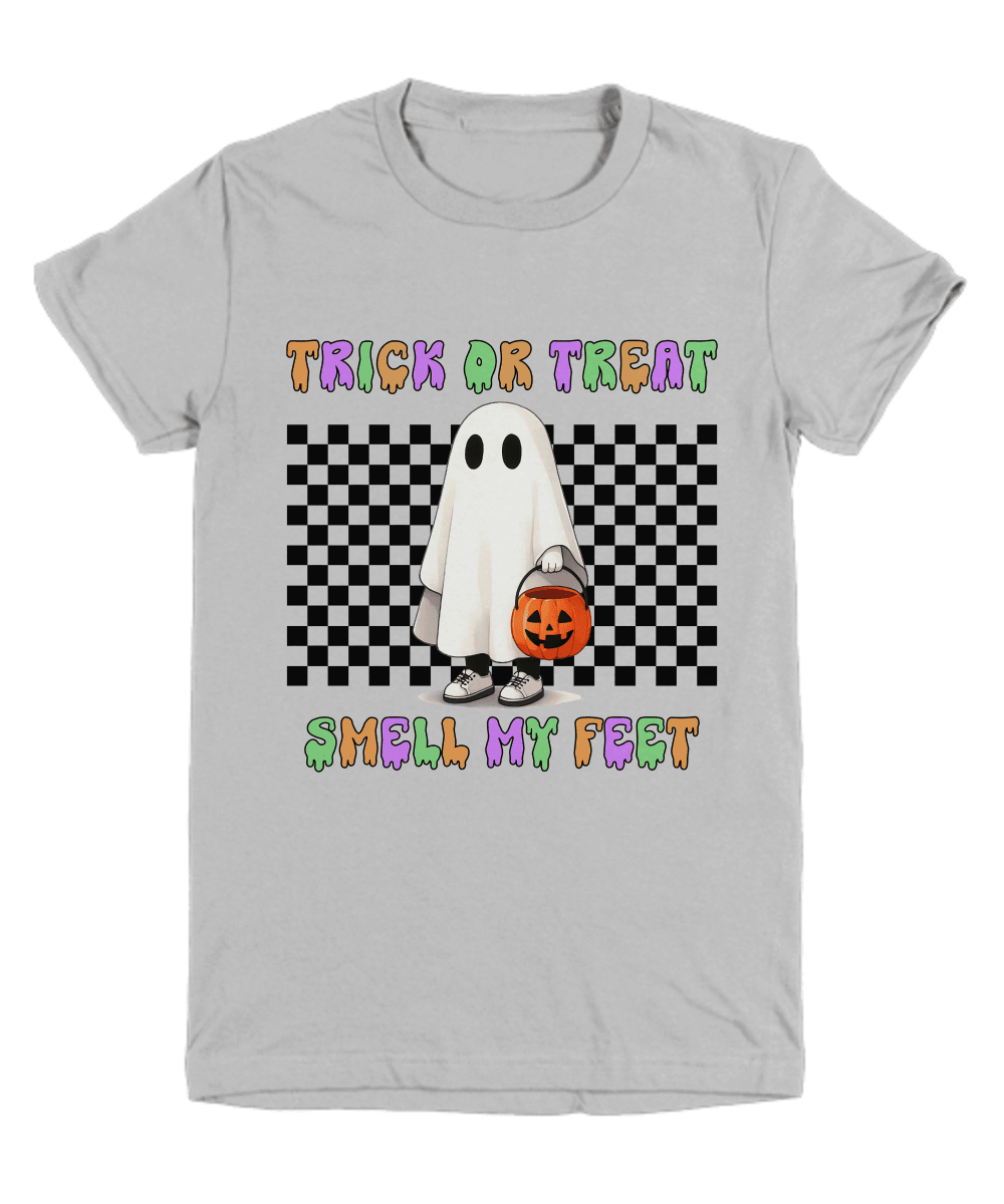 Halloween Trick or Treat Smell My Feet Youth Tee Shirt - Mallard Moon Gift Shop