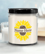 Sunflower Monogram Soy Scented Container Jar Candle