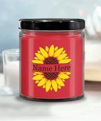 Sunflower Monogram Soy Scented Container Jar Candle