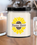 Sunflower Monogram Soy Scented Container Jar Candle