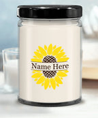 Sunflower Monogram Soy Scented Container Jar Candle