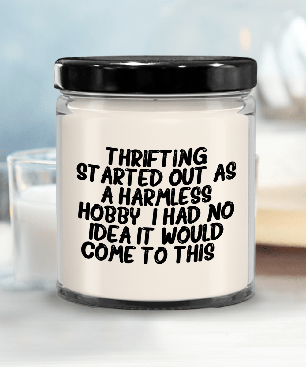 Thrifting Delight, Gifts for Friends, Thrifting Enthusiasts, Birthday, Holidays, Special Occasions, Quote Inspired Scented Soy Candle - Mallard Moon Gift Shop
