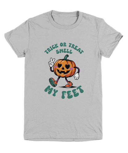Child Halloween Trick or Treat Smell My Feet Pumpkin Tee Shirt - Mallard Moon Gift Shop