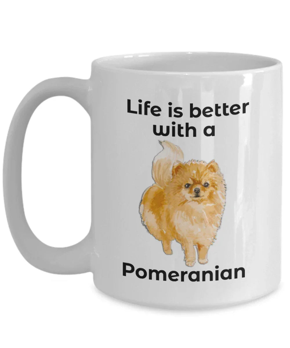 Pomeranian Dog Coffee Mug - Life is Better