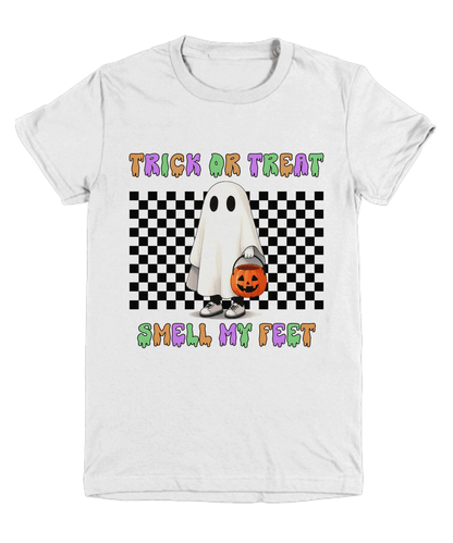 Halloween Trick or Treat Smell My Feet Youth Tee Shirt - Mallard Moon Gift Shop