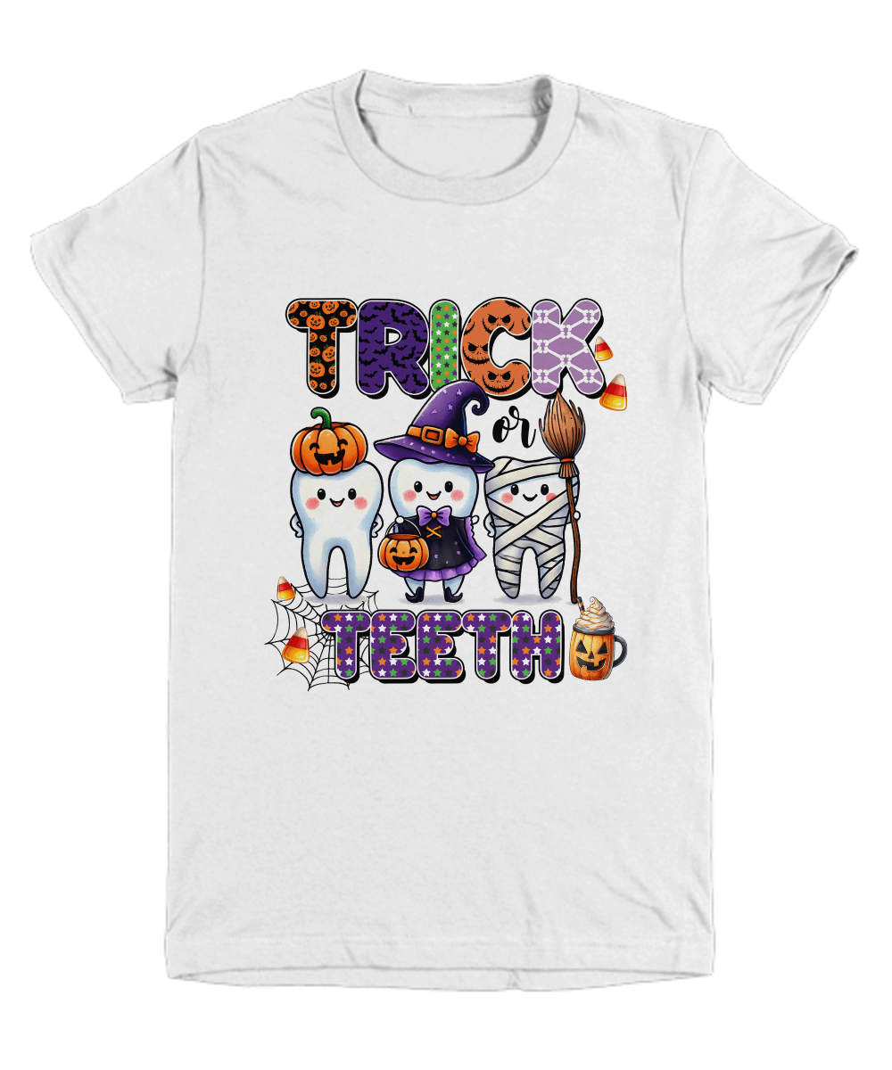 Halloween Trick or Teeth Youth Tee Shirt - Mallard Moon Gift Shop