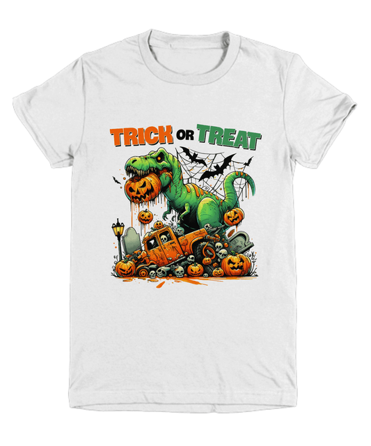 Halloween Trick or Treat Monster Dinosaur Youth Tee Shirt - Mallard Moon Gift Shop