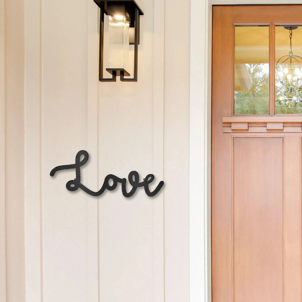 Love Script Metal Word Art Wall Sign