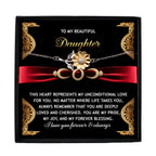 Daughter Sunflower Bracelet - Unconditional Love – 925 Sterling Silver with 18K Gold-Plated Petals – Meaningful Jewelry Gift from Parent – Includes Heartfelt Message Card