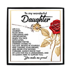 To My Wonderful Daughter – You Make Me Proud – Motivational Sunflower Bracelet Gift with Message of Love and Support