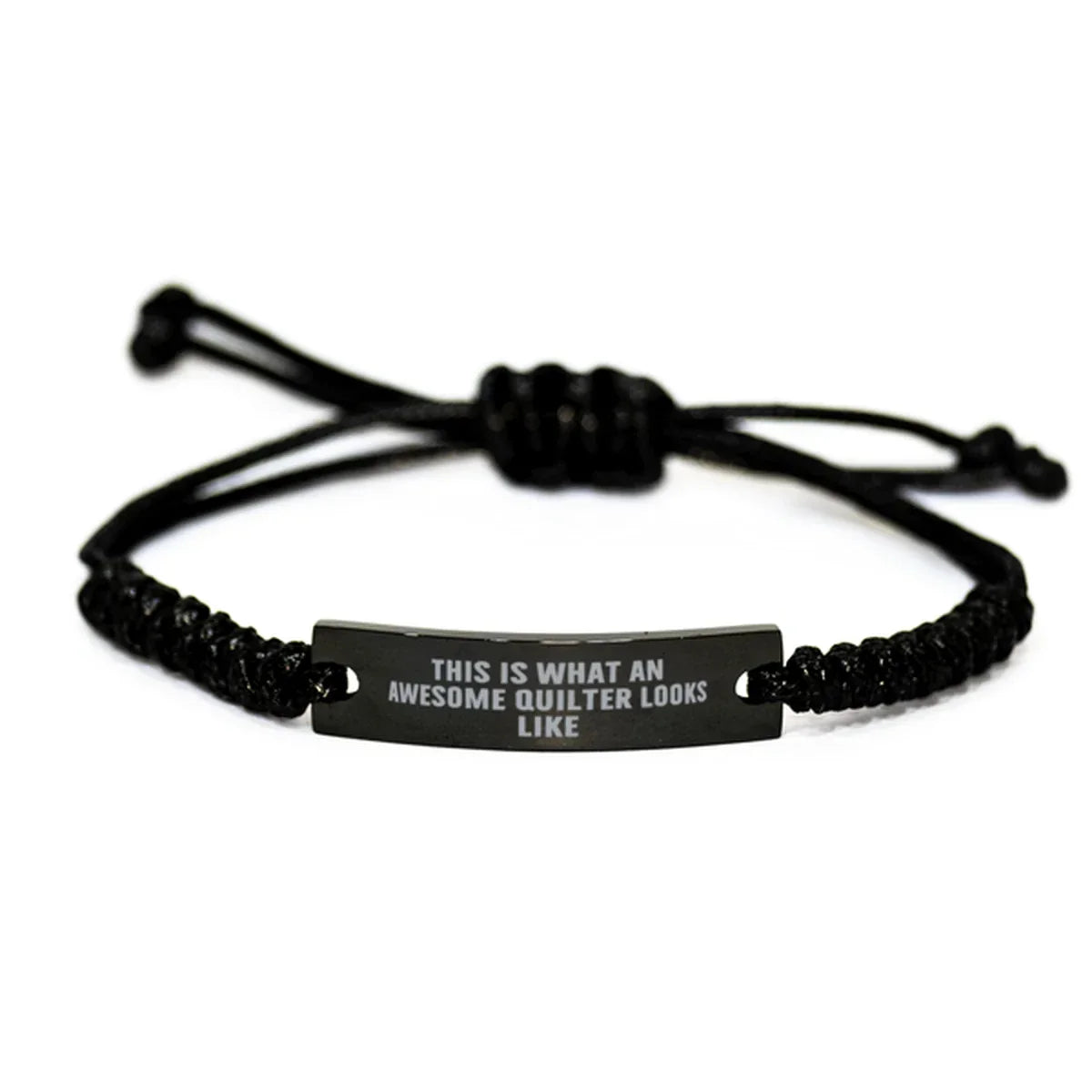 Awesome Quilter Engraved Braided Rope Bracelet – Bold Pride Engraving – Gift for Confident Sewers
