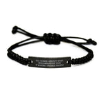 Funny Bullmastiff Dog Rope Bracelet – “All I Care About Is My Bullmastiff Dog & Maybe Three People” – Adjustable Pet Lover Gift