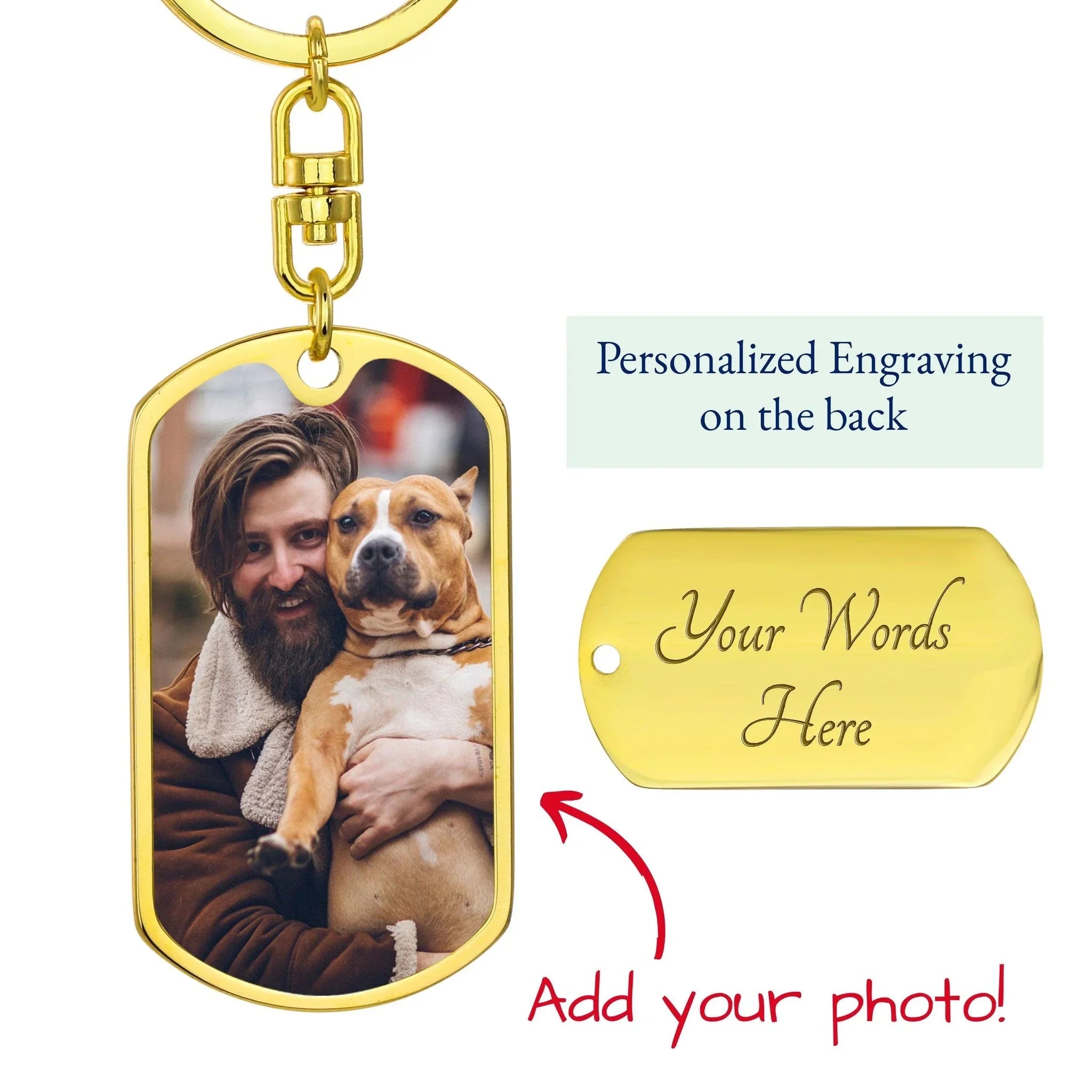 Funny Gift for Dog Dad Personalized Photo Upload Keychain