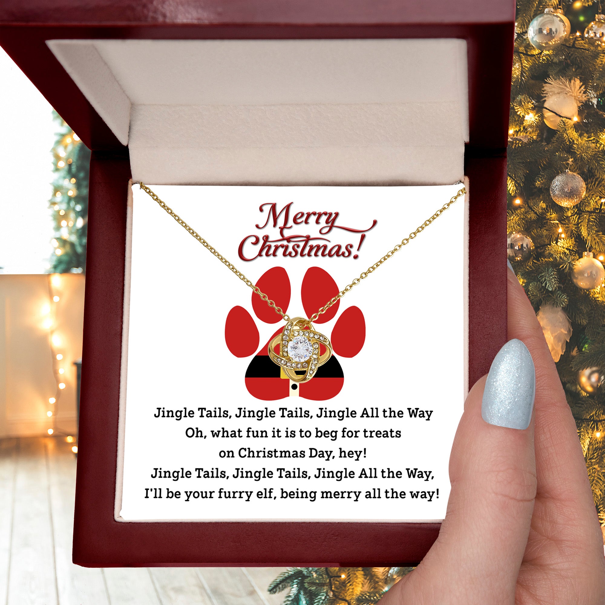 Gift for Fur Mom - Furry Elf - Love Knot Pendant Necklace - Mallard Moon Gift Shop