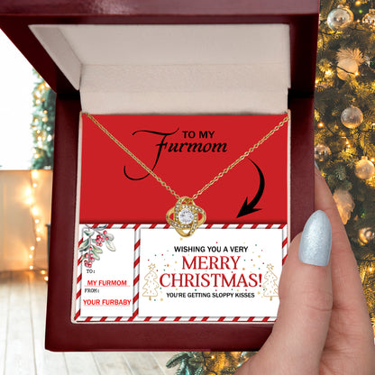 Gift for Furmom - Sloppy Kisses - Love Knot Pendant Necklace - Mallard Moon Gift Shop