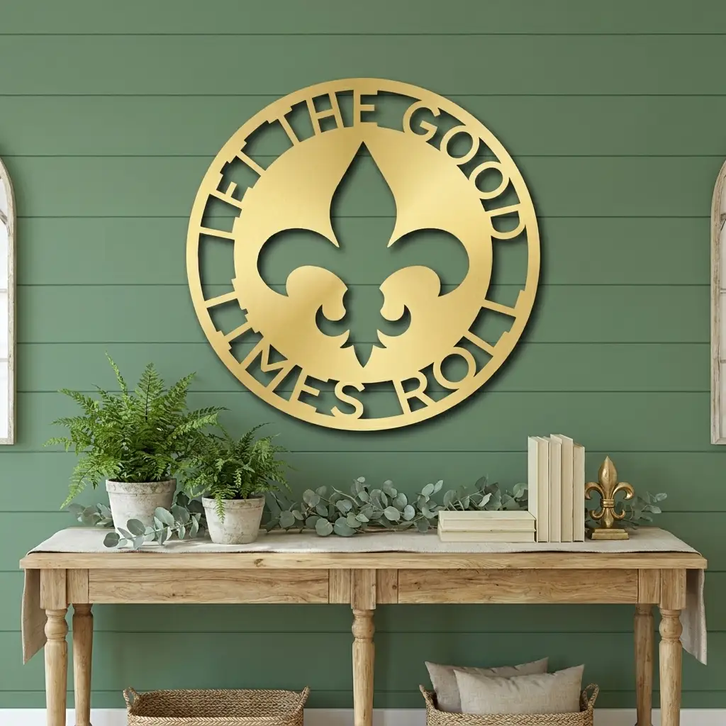 Personalized Fleur de Lis Metal Wall Art | Custom Family Name Sign | French Country Wall Decor | Made in USA