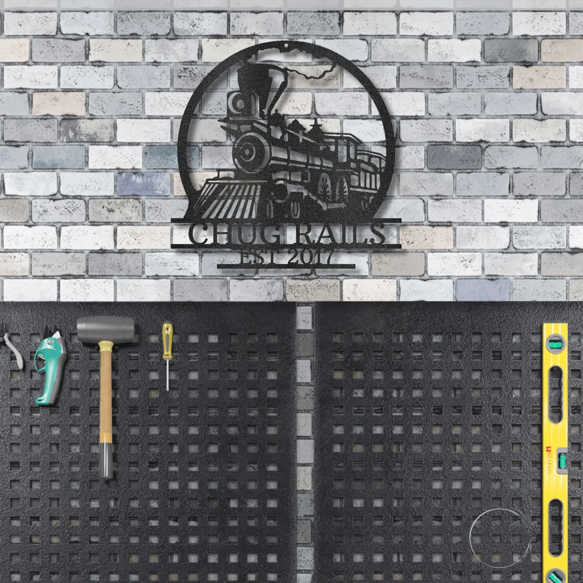 Vintage Steam Locomotive Train Personalized Name Metal Art Wall Sign