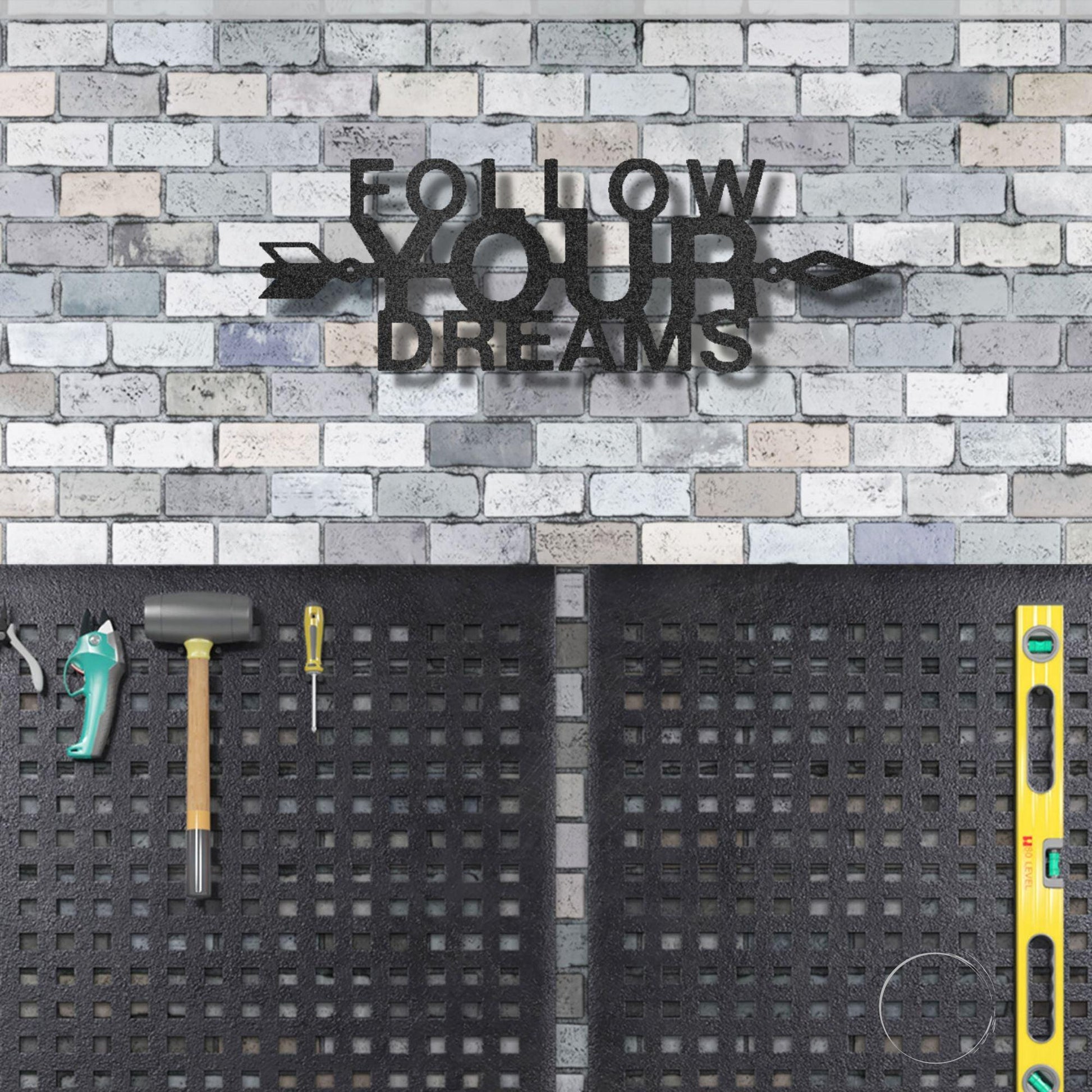 Follow Your Dreams Motivational Metal Art Wall Sign - Mallard Moon Gift Shop