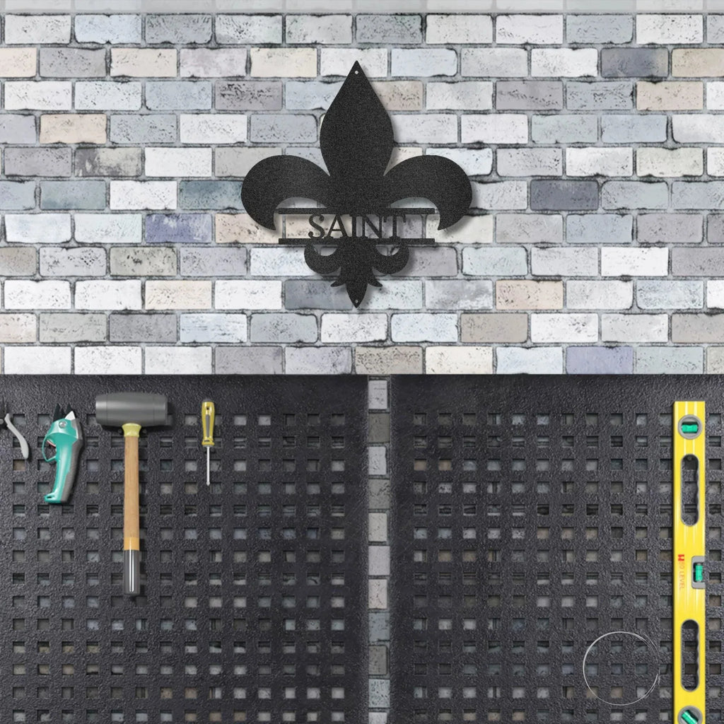 Classic Fleur De Lis Personalized Indoor Outdoor Steel Wall Sign