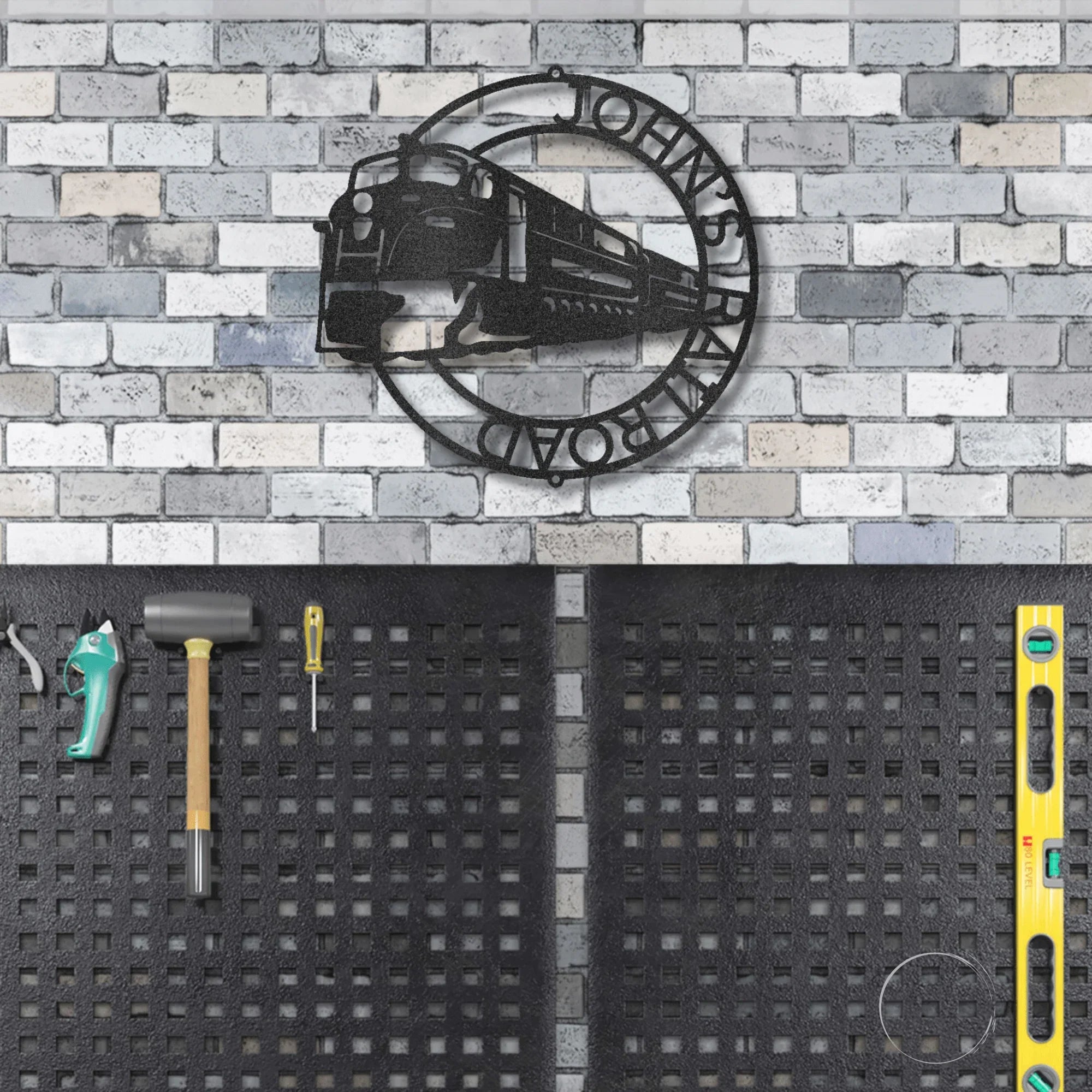 Train Ring Personalized Metal Art Steel Wall Sign