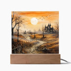 Ghost Manor: Acrylic Halloween Plaque Haunted House Table-top Lighted Decoration
