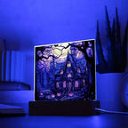 Ghoulish Mansion: Halloween Acrylic Plaque Spooky Haunted House Table-top Decor