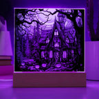 Ghoulish Mansion: Halloween Acrylic Plaque Spooky Haunted House Table-top Decor